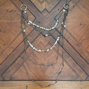 Long bronze layered necklace